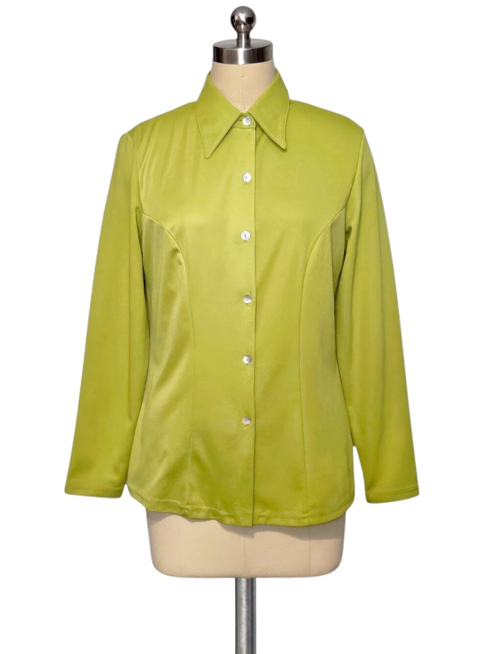 ROAD RAGS Vintage  90's Y2K Green Button Up Shirt Top S/M